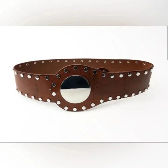 Zara Studded Leather Sash Belt size 30 - Picture 1 of 4